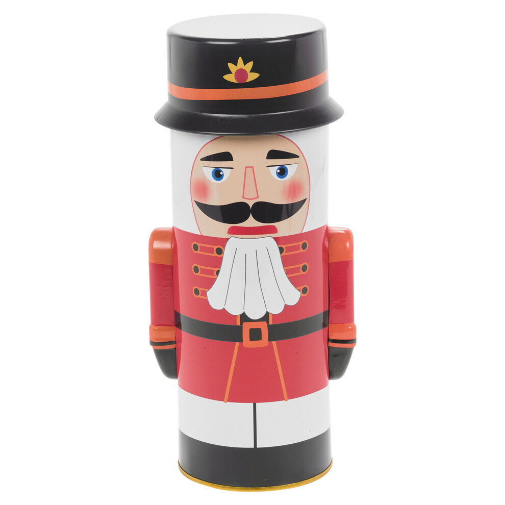 (Red) Large Metal Soldier Biscuit Tin Storage Cookie Jar