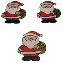 Large Christmas Window Sticker Santa X3 (Xmas Clings Static Removable)