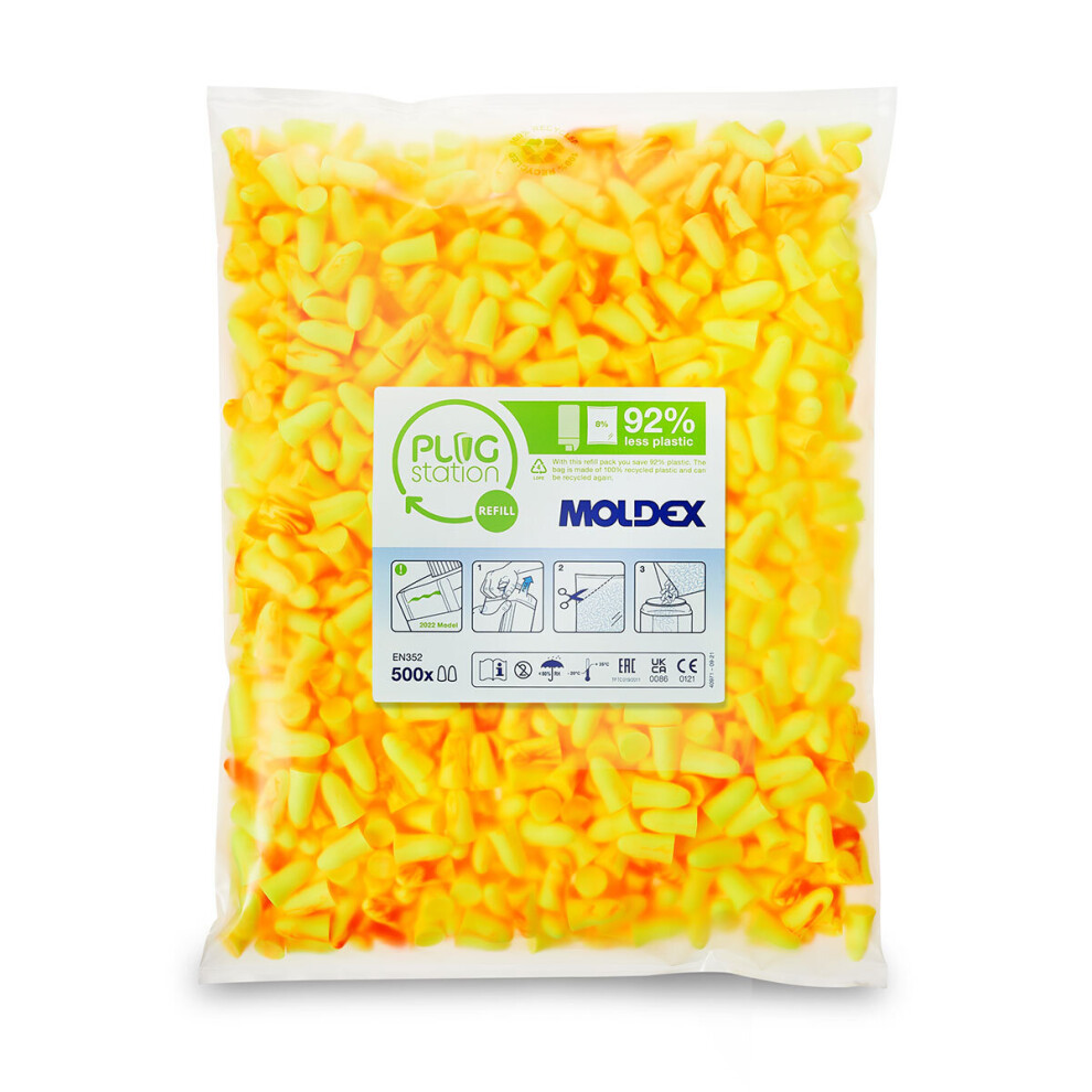 Moldex 766001 Mellows Disposable Earplug Refill Pack - 500 Pairs