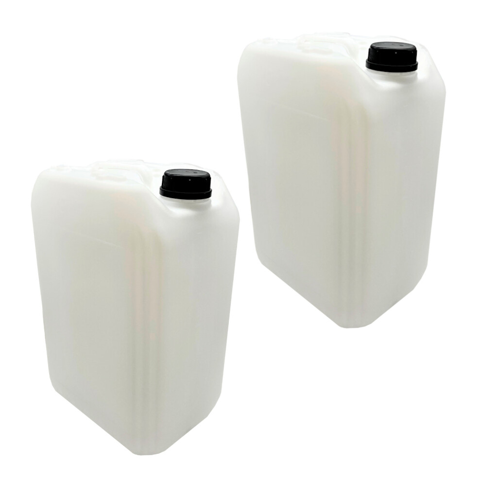 Hexeal Empty 25L Bottle and Cap x 2 | For Liquids, Refillable, Stackable, HDPE and UN Approved