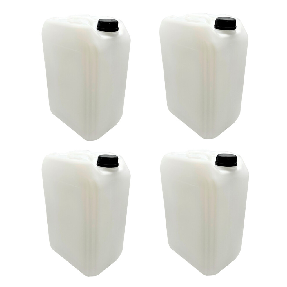Hexeal Empty 25L Bottle and Cap x 4 | For Liquids, Refillable, Stackable, HDPE and UN Approved