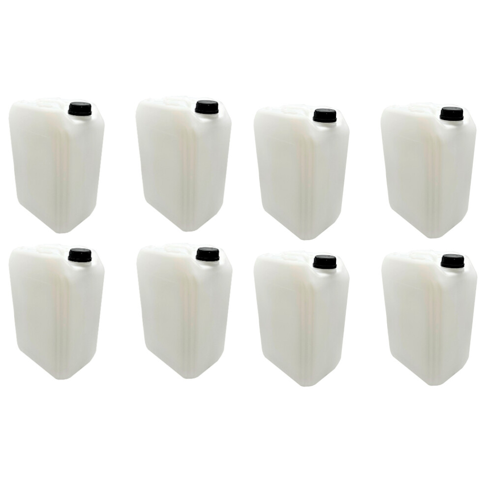 Hexeal Empty 25L Bottle and Cap x 8 | For Liquids, Refillable, Stackable, HDPE and UN Approved