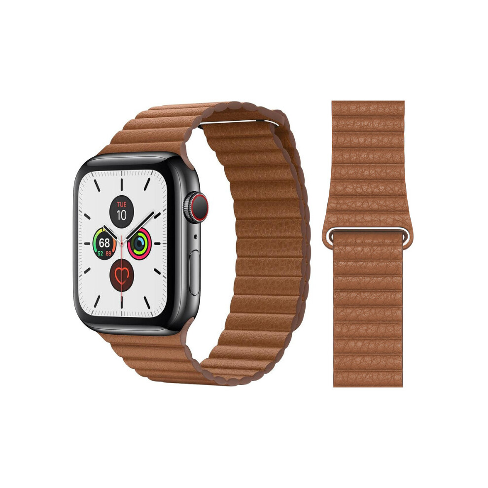 Apple Leather Loop Watch Strap (44mm) - Large - Saddle Brown