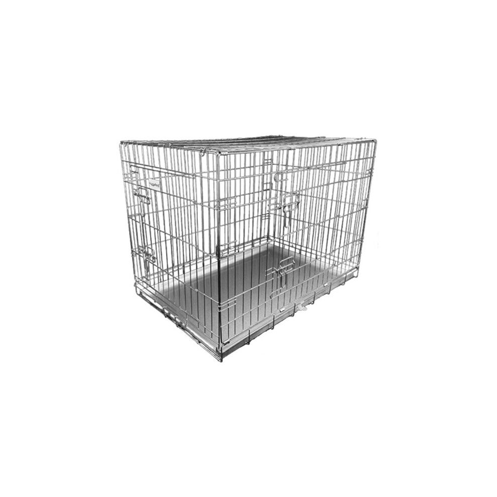 Hugglepets (Silver, X-Small) Dog Cage With Metal Tray
