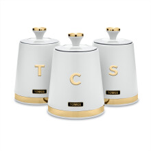 Tower T826131WHT Cavaletto Set of 3 Canisters Optic White