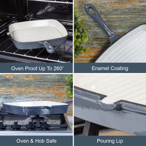 (Grey) Blackmoor 24cm Cast Iron Griddle Pans 2