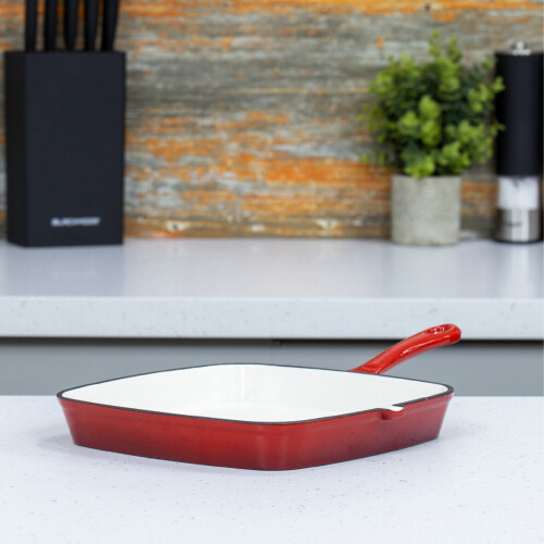 (Red) Blackmoor 24cm Cast Iron Griddle Pans