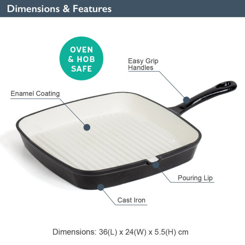 (Black) Blackmoor 24cm Cast Iron Griddle Pans 1