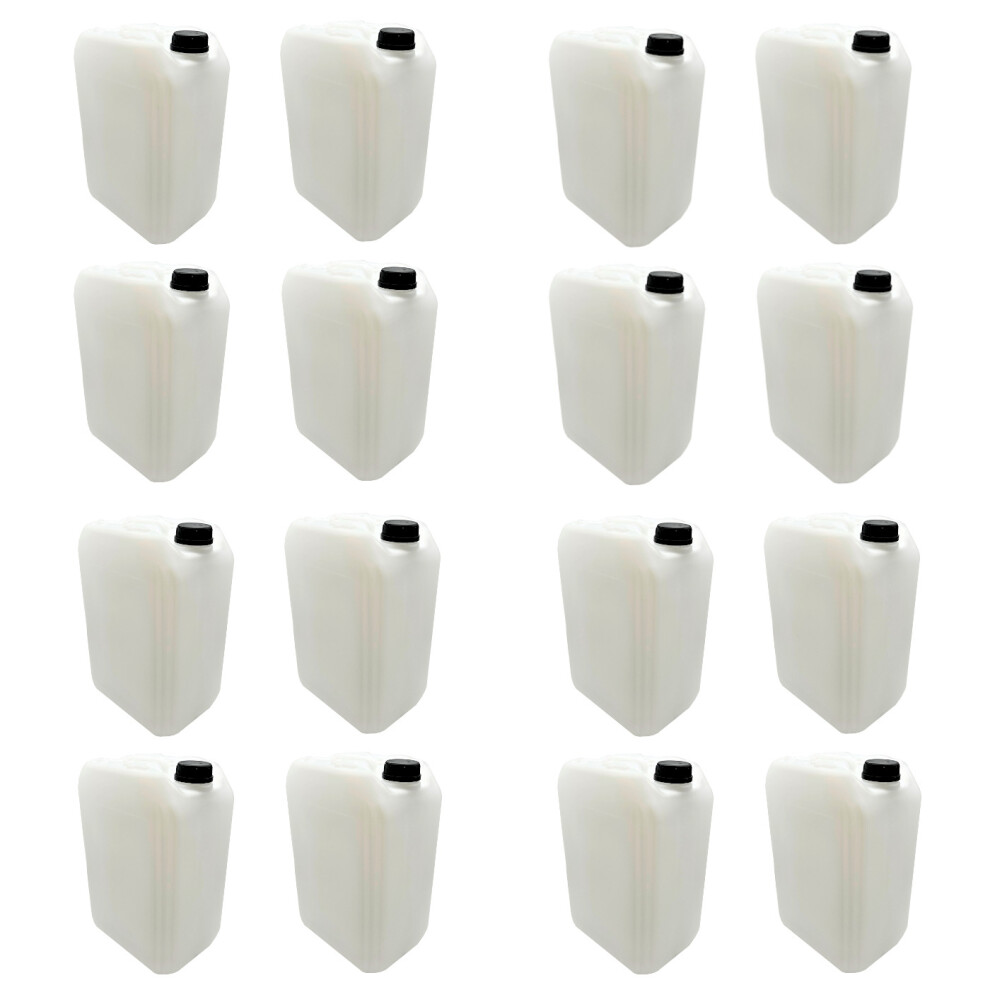 Hexeal Empty 25L Bottle and Cap x 16 | For Liquids, Refillable, Stackable, HDPE and UN Approved