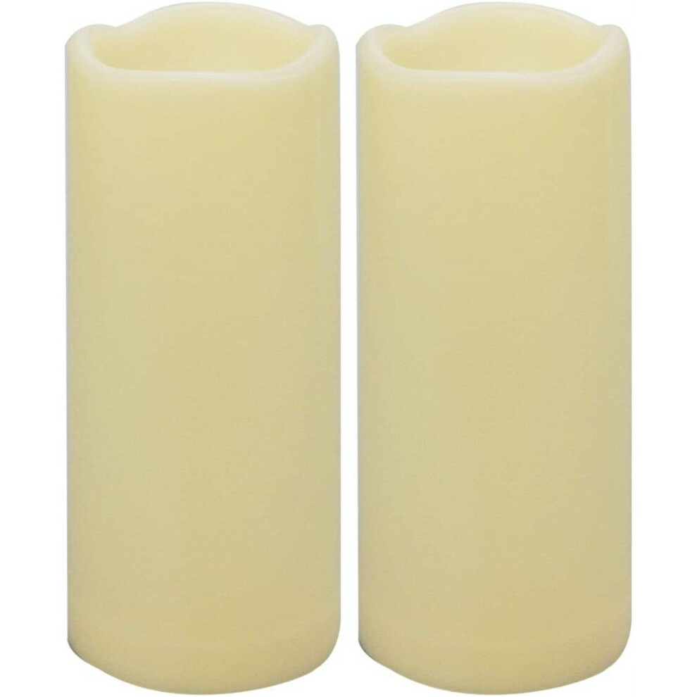 2PCS 7" Waterproof LED Flameless Timer Candles, 1000 Hours Long Battery Life / Flickering Battery Operated Electric Outdoor LED Large Pillar Candle-image-OPC-PB2CJXN-NEW