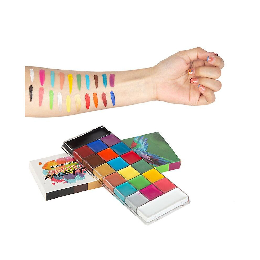 Multicoloured Face Body Paint Palette 20 Colors Non Toxic Makeup Paint Palette For Halloween
