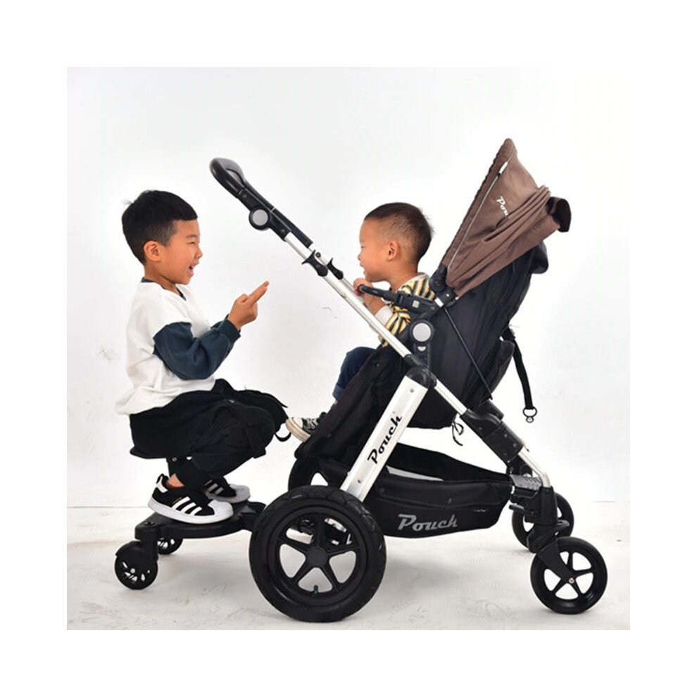 Stroller with step store board