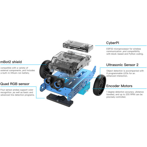 Robô educativo - Makeblock - mBot 2 - Preciso e poderoso - 2500mAh - 8 anos e mais 2