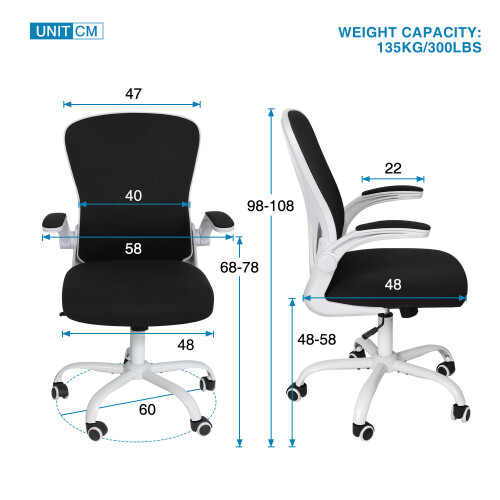 ELECWISH (Black) Ergonomic Office Chair Computer Desk Task Seat 2