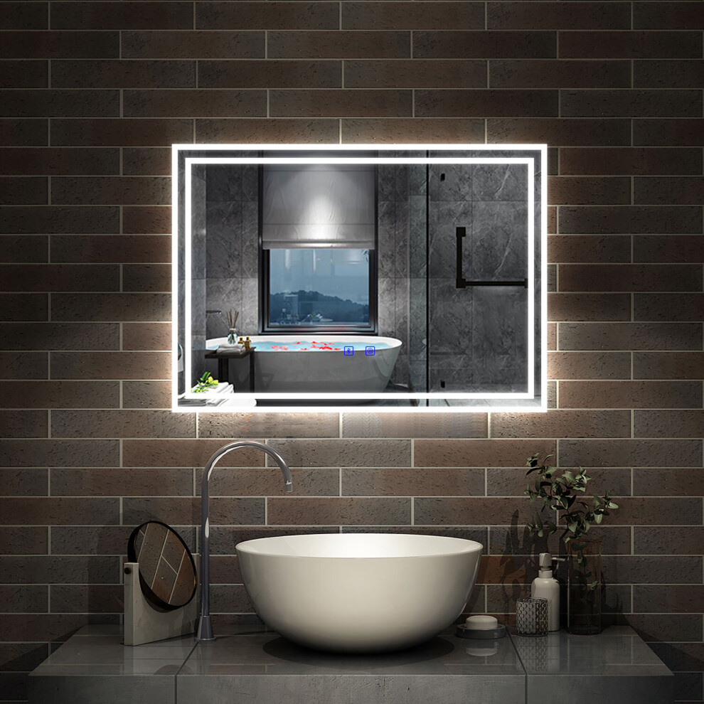 (1000x600) LED Bathroom Mirror with Bluetooth Dimmable