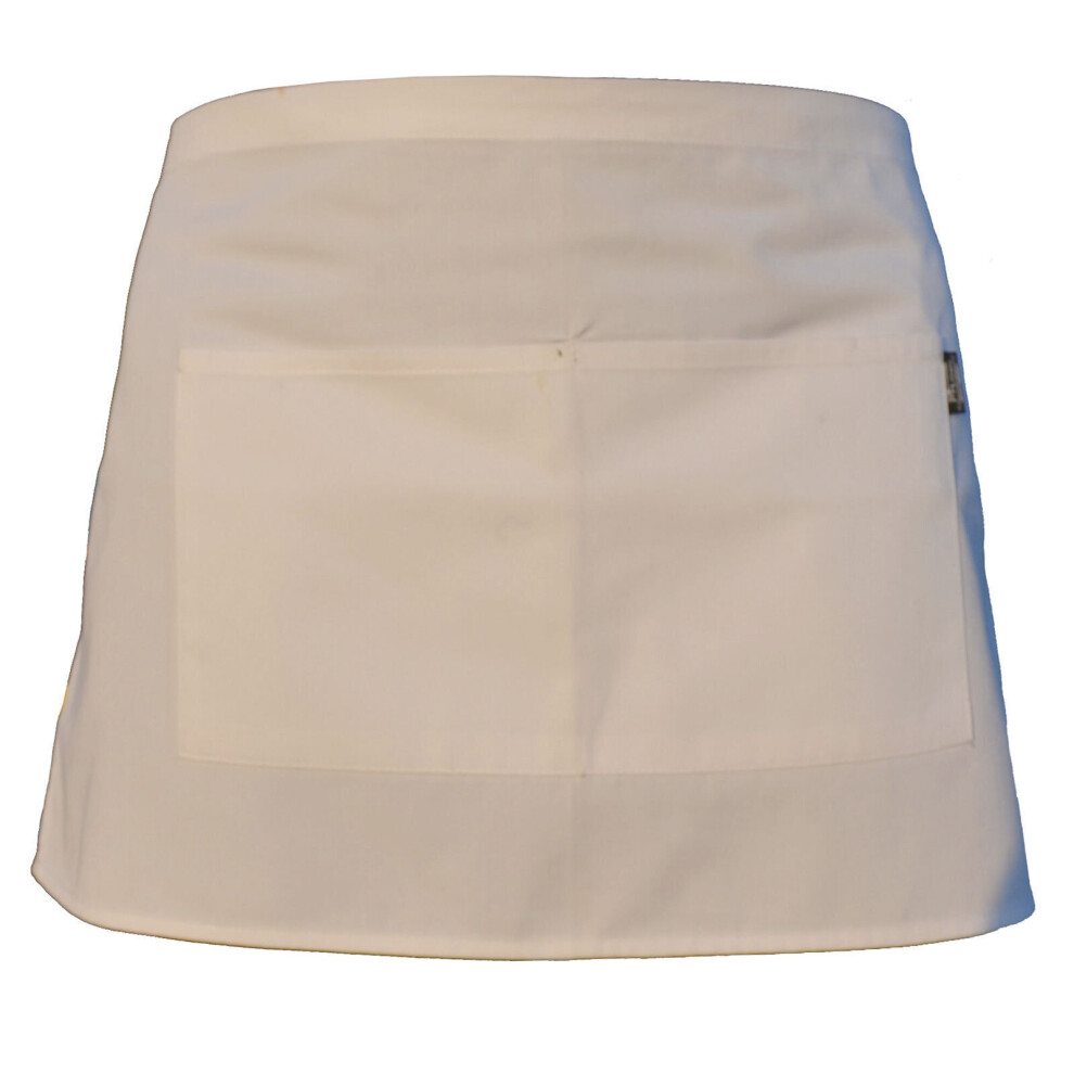 (Cream) Waist Apron Waitress Cafe Restaurant Half Apron UK