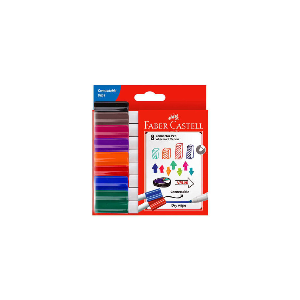 (8pk) Faber-Castell Connector Whiteboard Markers