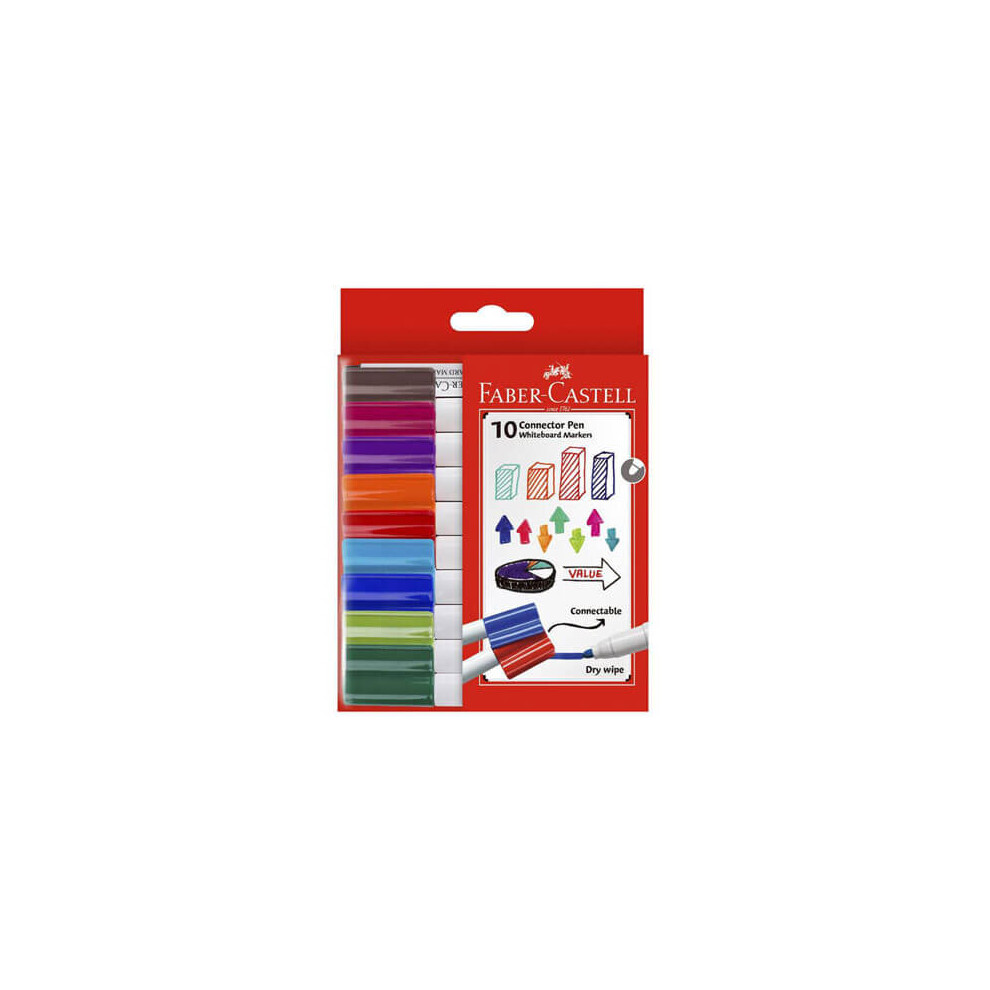 (10pk) Faber-Castell Connector Whiteboard Markers