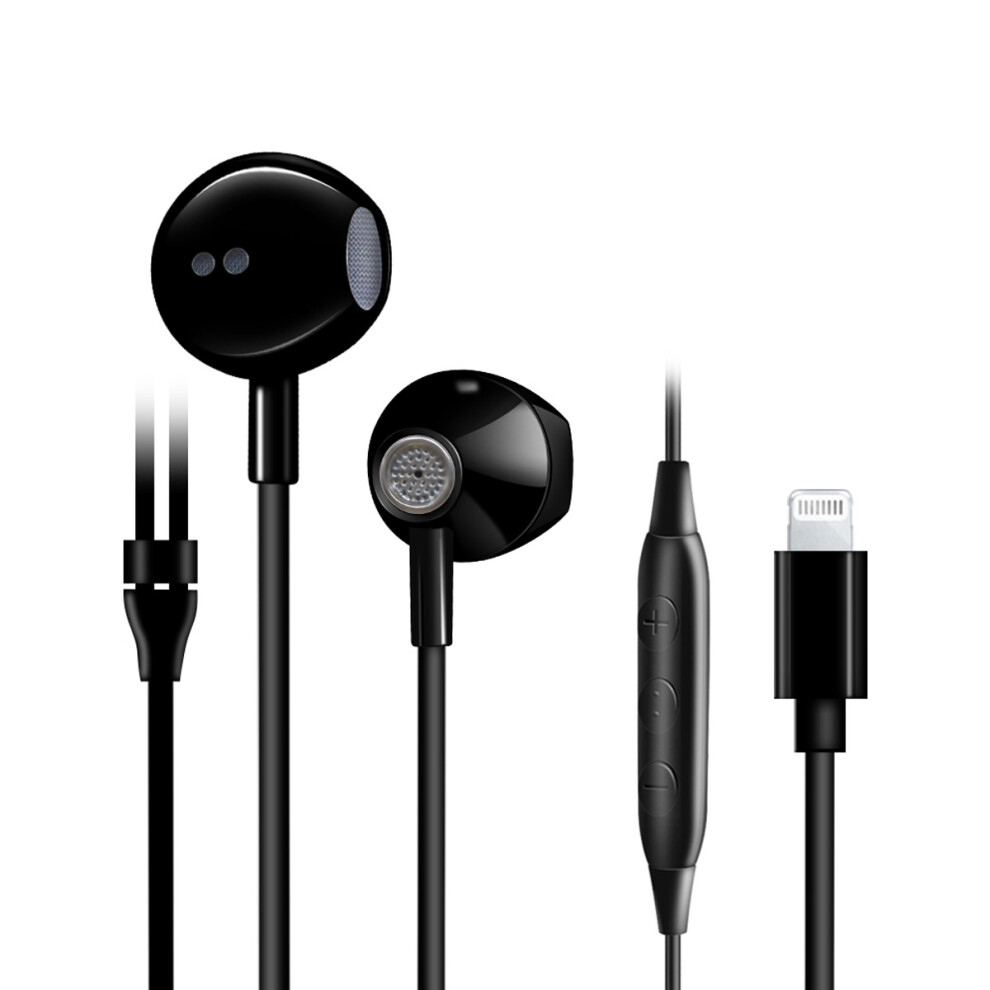 Project Telecom LE2B Earbuds / Earphones - Lightning Connector / MFI Certified - Compatible with Apple iPhones / iPads - Black
