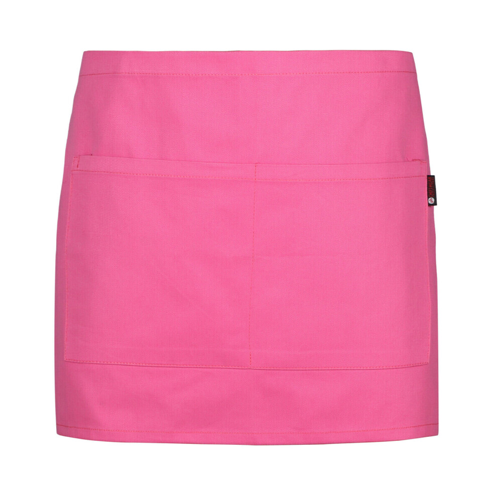 (Pink) Waist Apron Waitress Cafe Restaurant Half Apron UK