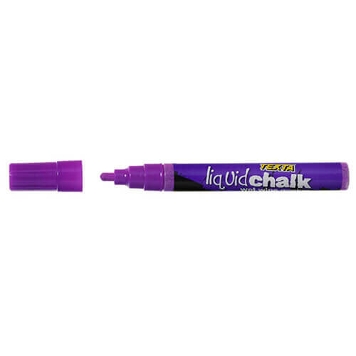 (Purple) Texta Liquid Chalk Bullet Tip Wet Wipe Marker