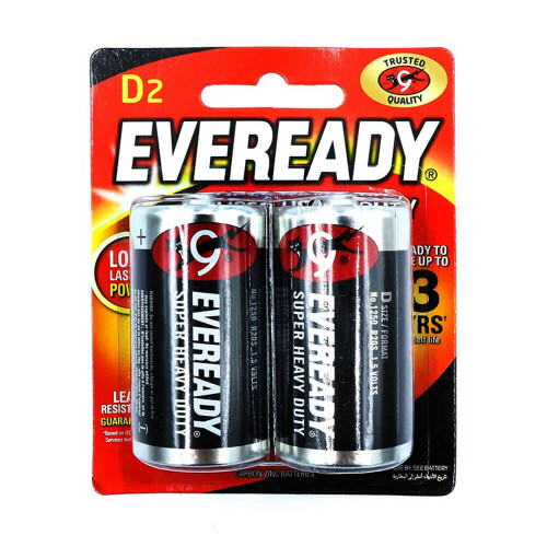 Eveready Eveready Super Heavy-duty Battery 1250 D 2pk (Black)