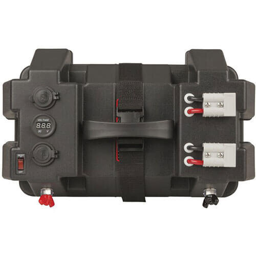 Powertech Battery Box with Voltmeter 2x USB Charger and Anderson Plugs 1
