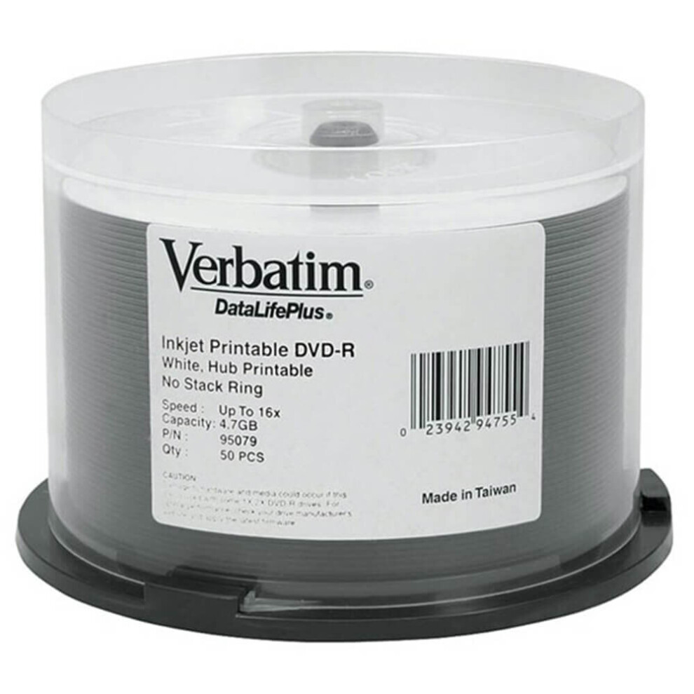 Verbatim 50 Pk 16x Verbatim DataLifePlus DVD-R 4.7GB White Printable