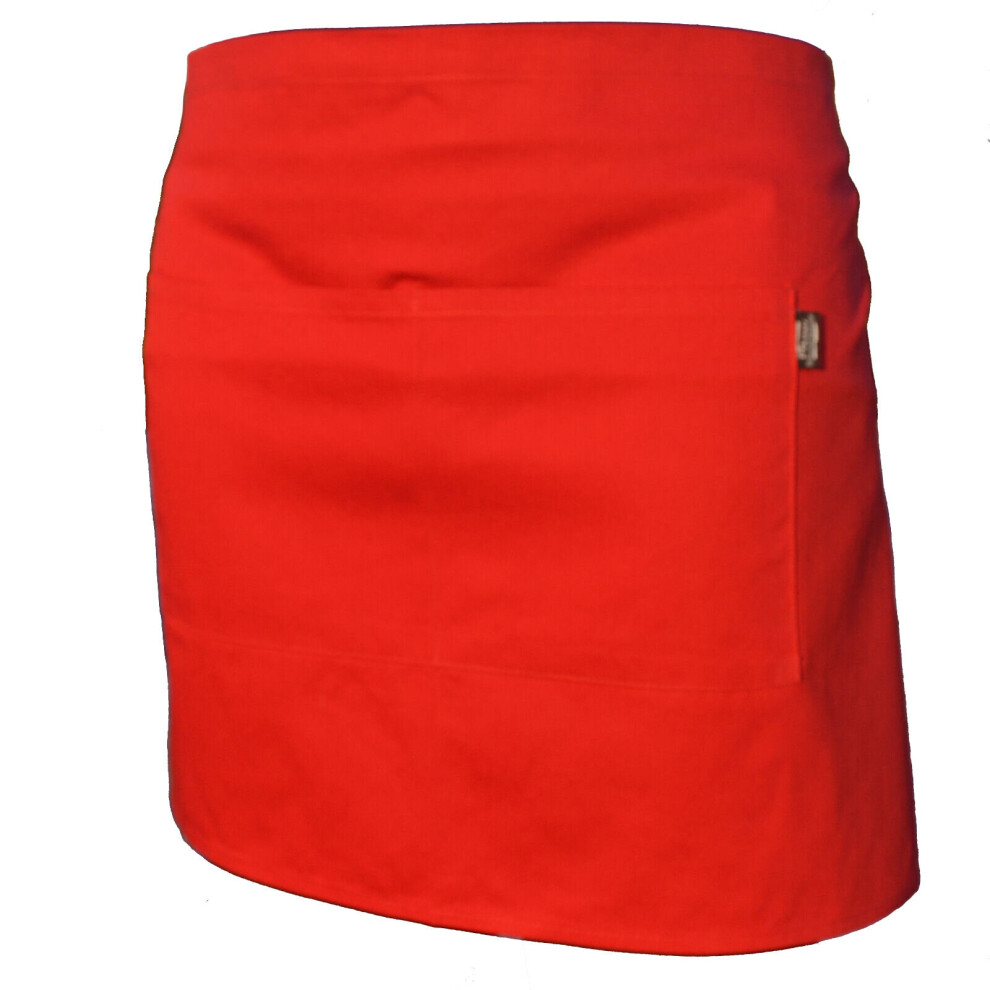(Red) Waist Apron Waitress Cafe Restaurant Half Apron UK