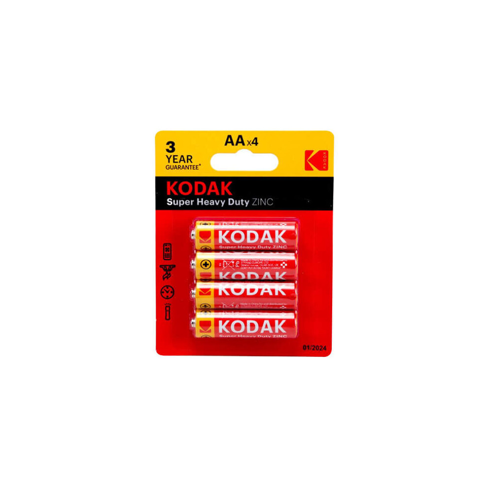 (4pk) Kodak Super Heavy-duty Batteries (AA)