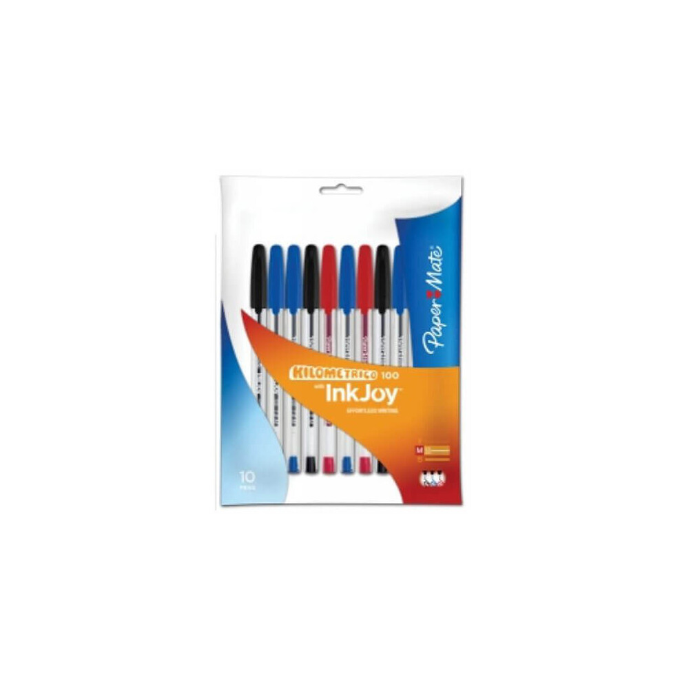 Paper Mate (Assorted) Inkjoy Ballpoint Pen Medium 1.0Mm 10Pk