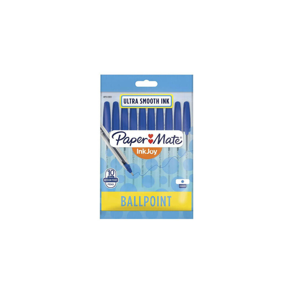 (Blue) Paper Mate InkJoy Ballpoint Pen Medium 1.0mm 10pk