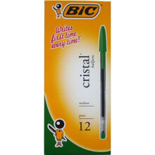 (Medium, Green) BiC Cristal Original Ballpoint Pen (12/box)