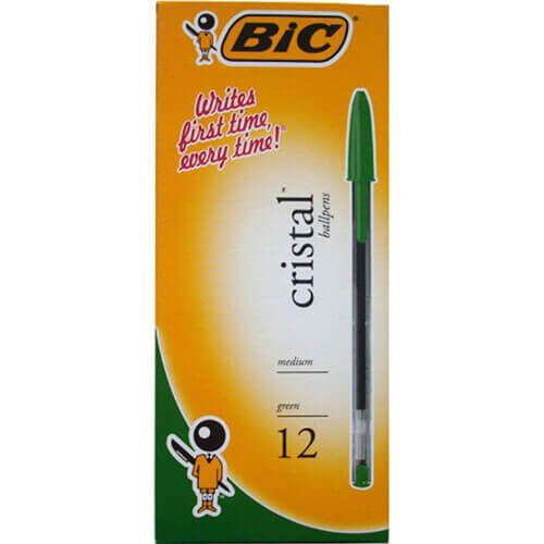 BIC (Medium, Green) BiC Cristal Original Ballpoint Pen (12/box)