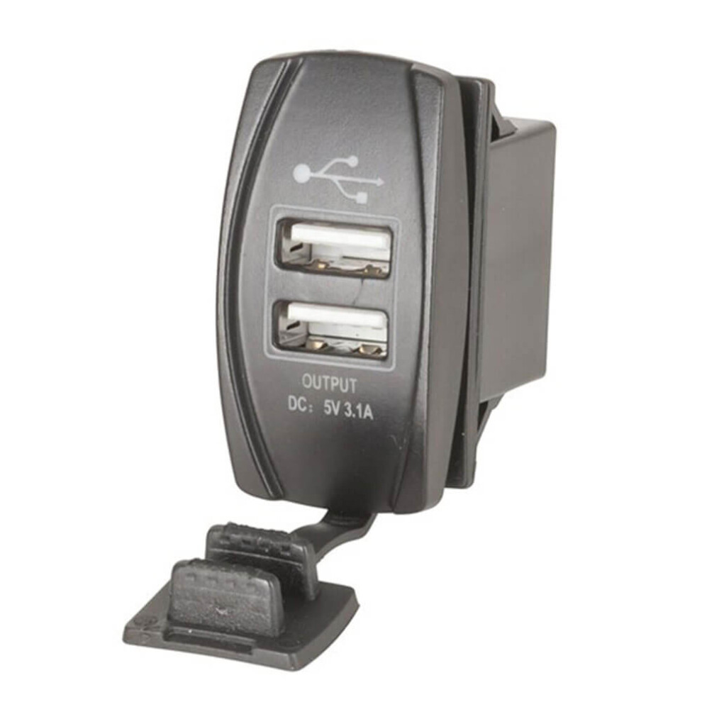 Twin Mount Converter (12/24V-2Xusb 5V 3.1A Panel) Black 9319236475034