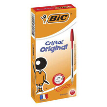 (Medium, Red) BiC Cristal Original Ballpoint Pen (12/box)