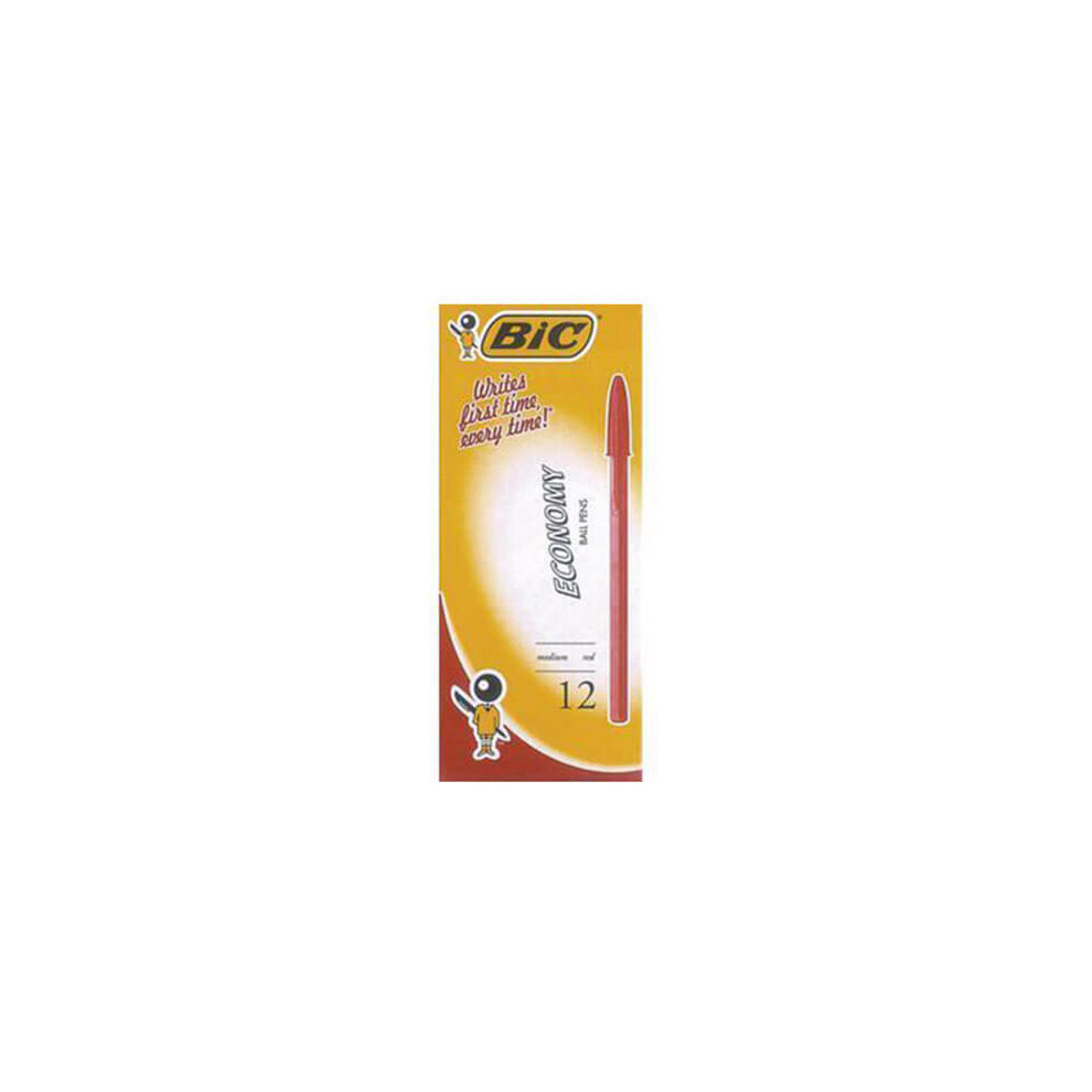 (Red) BiC Economy Medium Ballpoint Pen (12/box)