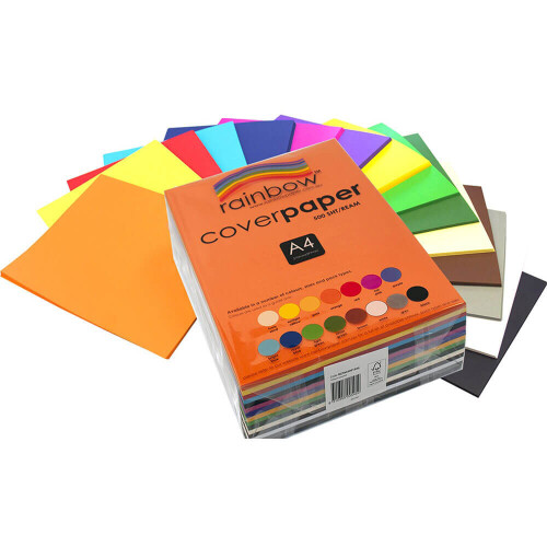 Rainbow Rainbow Cover Paper 500pk 125gsm A4 (Assorted Colours)