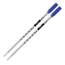 (Blue) Cross Ballpoint Pen Fine Refill 2 Pack