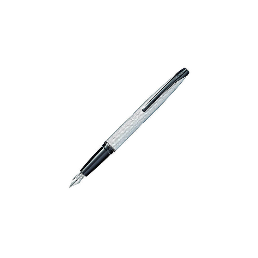 Cross Atx Brushed Chrome Etched Diamond Pen (Med Fountain)