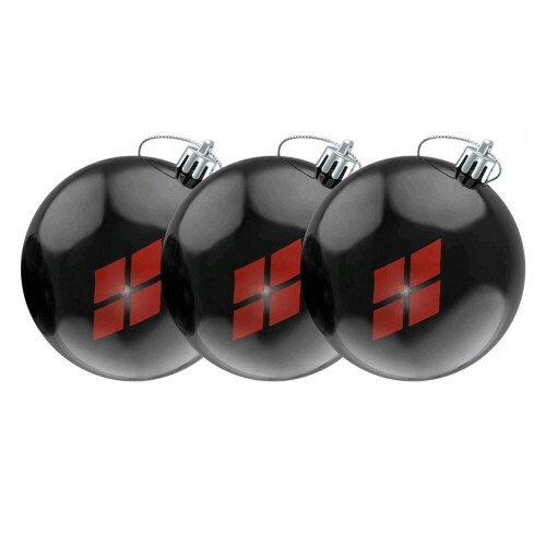 Batman Batman Harley Quinn Diamond Pattern Xmas Bauble Ornament 3Pk
