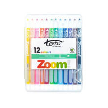 Texta Zoom Twist Crayons Assorted (12pk) (Hard Case)