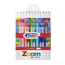 Texta Zoom Twist Crayons Assorted (12pk) (Pack)