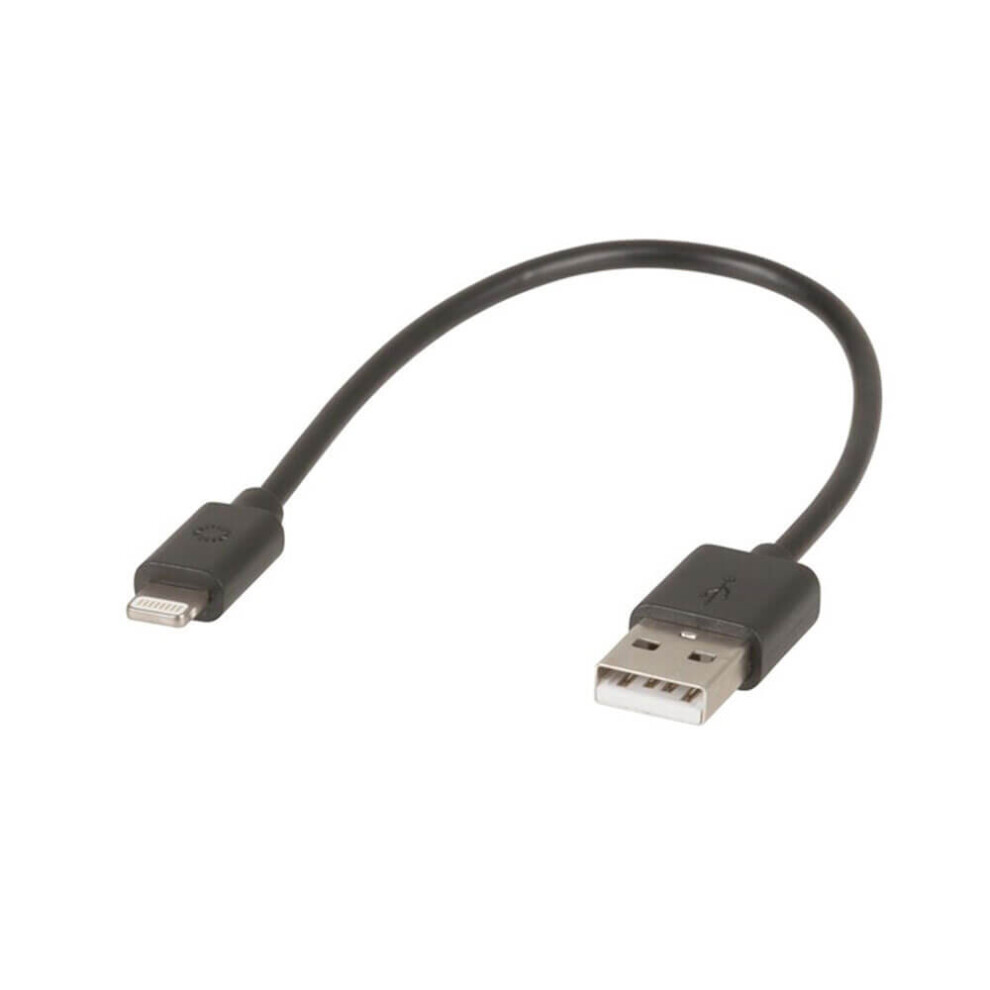 Jaycar Usb Type-A Plug To Lightning Mfi Short Cable 150Mm Black 9319236731918