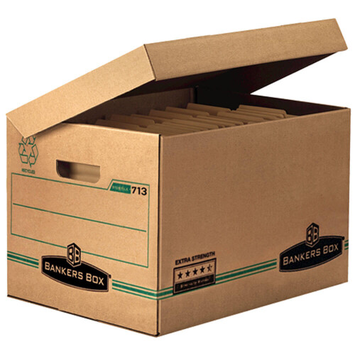 Fellowes Fellowes Extra Strength Hinged Lid Bankers Archive Box