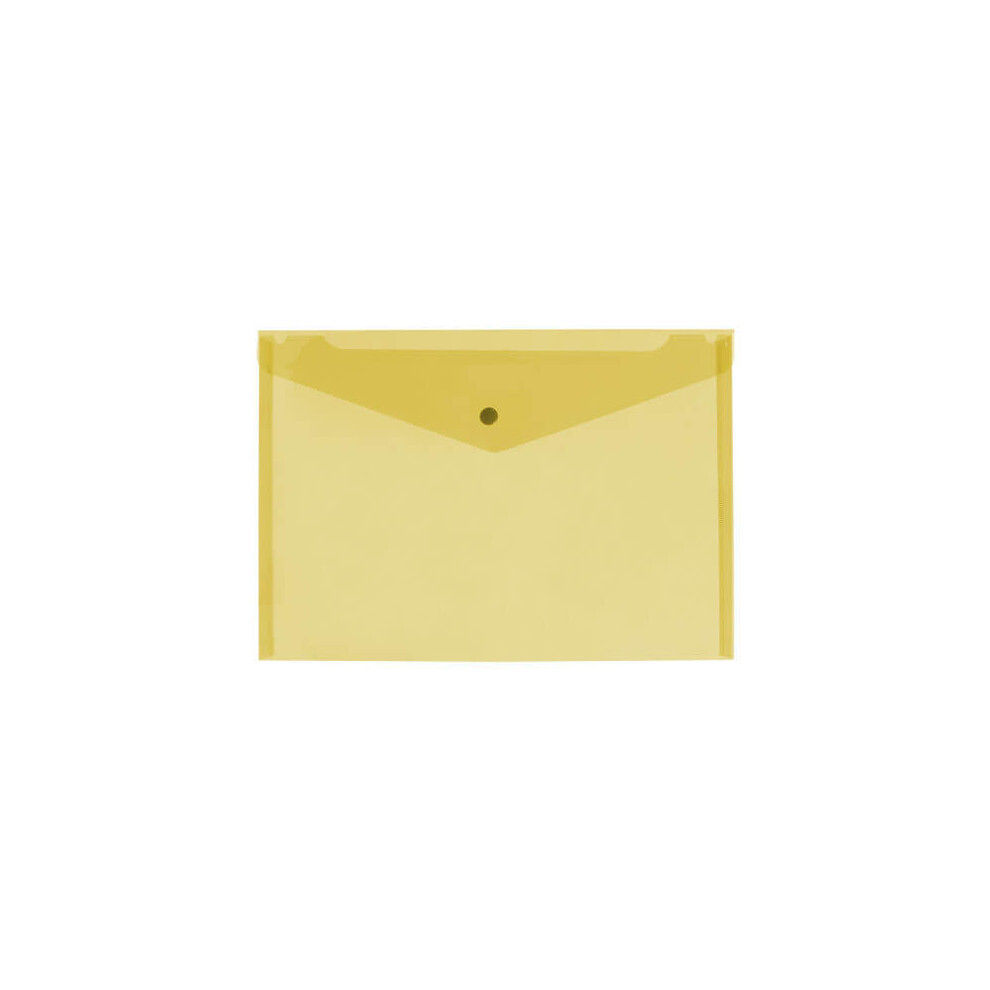Photos - File Folder / Lever Arch File Protext Button Closure Document Wallet (A4)(Yellow)