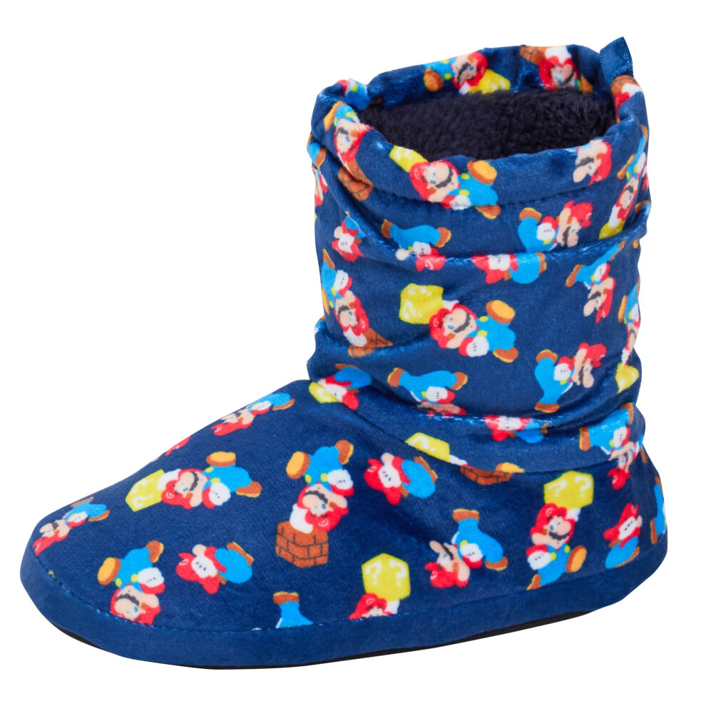 (13-1 UK) Super Mario Slipper Boots Nintendo Boys Girls Gamer Slippers Booties House Shoes