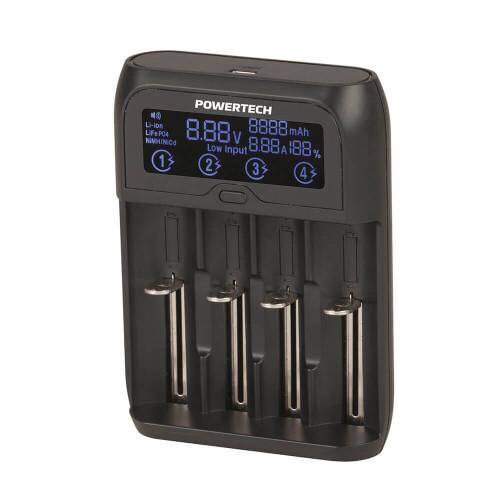 Powertech Universal 4 Channel Fast Charger with LCD Display