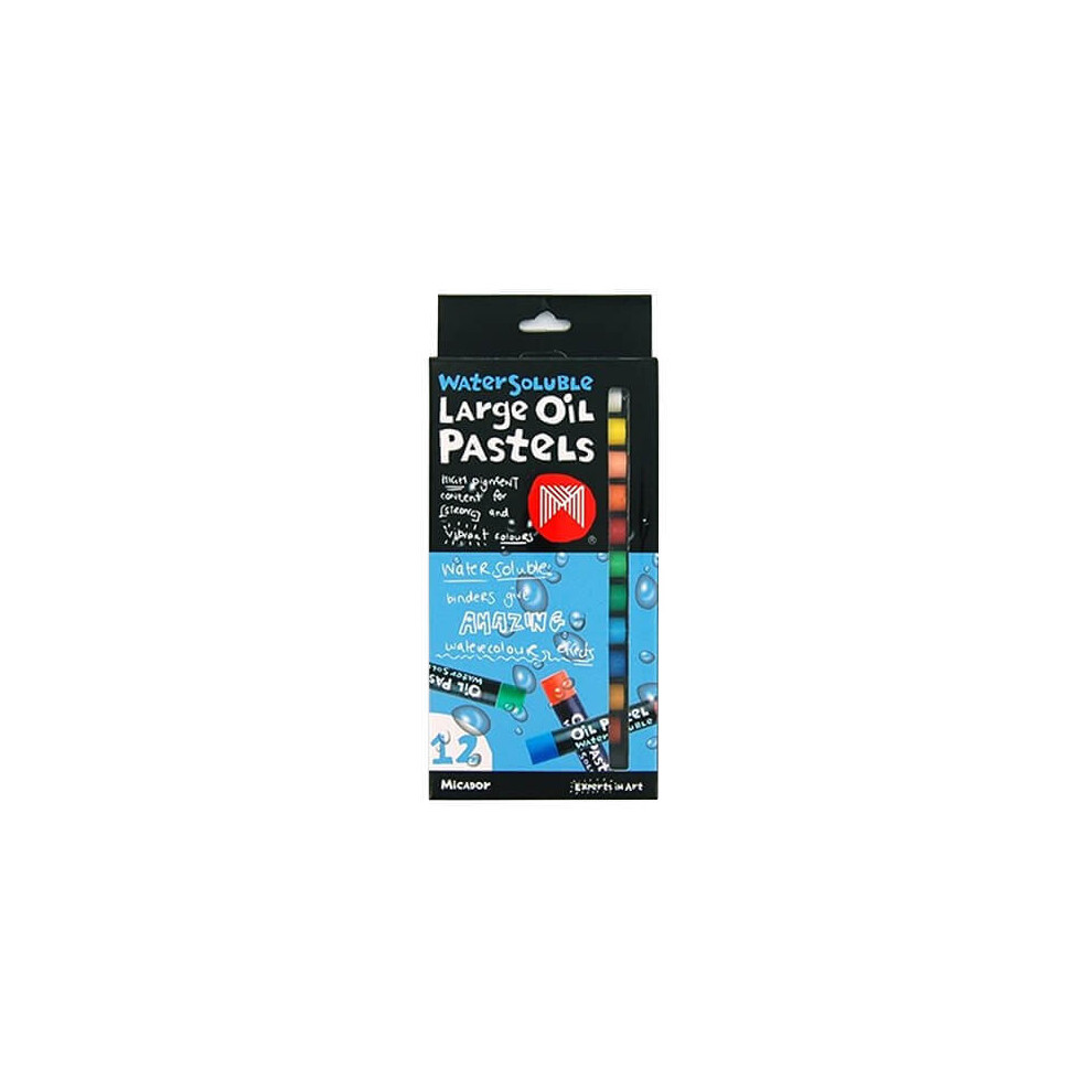 Micador Oil Pastels 12pk Assorted (Large) (Watersoluble)-image-OPC-PB2DJ6D-NEW