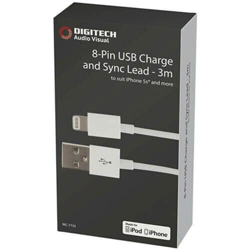 Digitech Digitech Lightning to USB Charger/Data Cable Lead (3m) 1